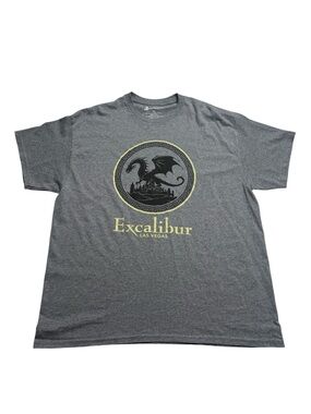 MGM Resorts Excalibur Las Vegas Dragon Tee Shirt Gray Sz XL